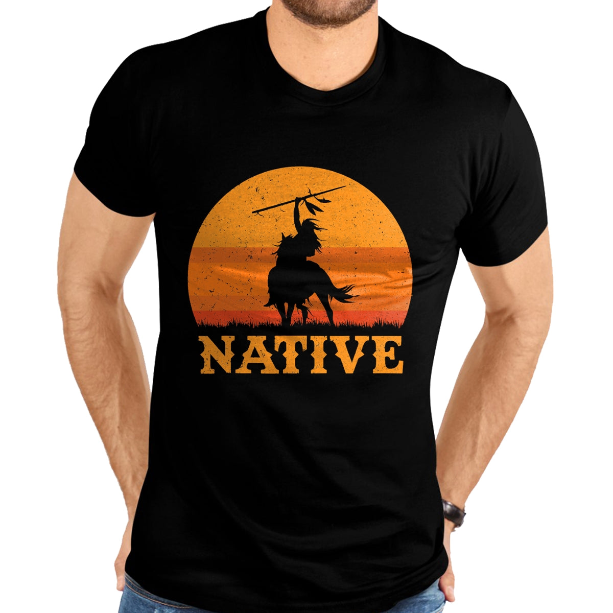 Native American T-Shirts, Vintage Native American Unisex T-Shirt/Hoodie/Sweatshirt HLT00 - Northwest Native American Knight Pride Mountain Warrior T-Shirt (1)
