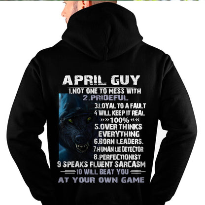 April Guy Wolf T-Shirt – Strong, Loyal and Fearless Birthday Gift - DTSM04 (SKU09-19-04)