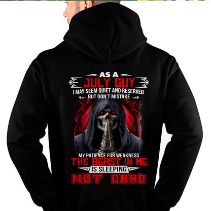 AS A JULY GUY THE BEAST IN ME IS SLEEPING NOT DEAD - BADASS SKULL GIFT FOR MEN - DTSM07 (SKU2606-291-07)