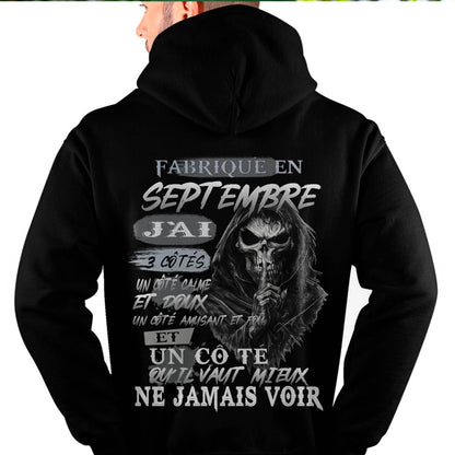 Fabriqué en Septembre – J’ai 3 Côtés | T-Shirt Homme Caractère Fort - DTSM09 (SKU26T-01174-09)