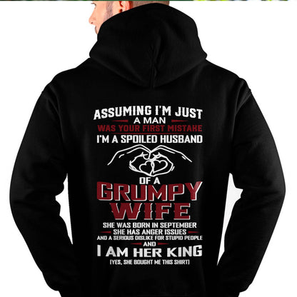 September - I'm A Spoiled Husband Of A Grumpy Wife - Perfect Gift From Wife - DTSM09 (SKU10-07-09)