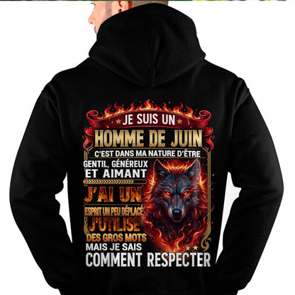JUIN - ESPRIT MALICIEUX MAIS SAIT RESPECTER - T-SHIRT ANNIVERSAIRE HOMME - IMPRESSION DTG PREMIUM - DTSM06 (SKU2604-87-06)
