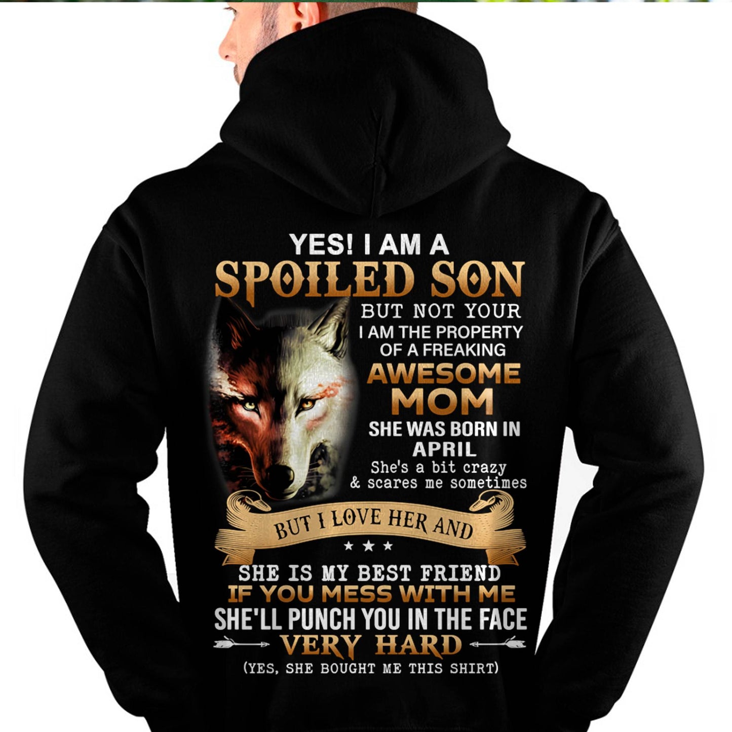 April - Lucky Son of Awesome Mom - Perfect Gift for Your Son From Mom - DTSM04 (SKU10-128-04)