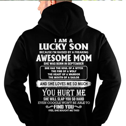 Lucky Son Of Awesome Mom Shirt - Perfect Gift For Your Son From Mom DTSM09 (SKU07-69-09)