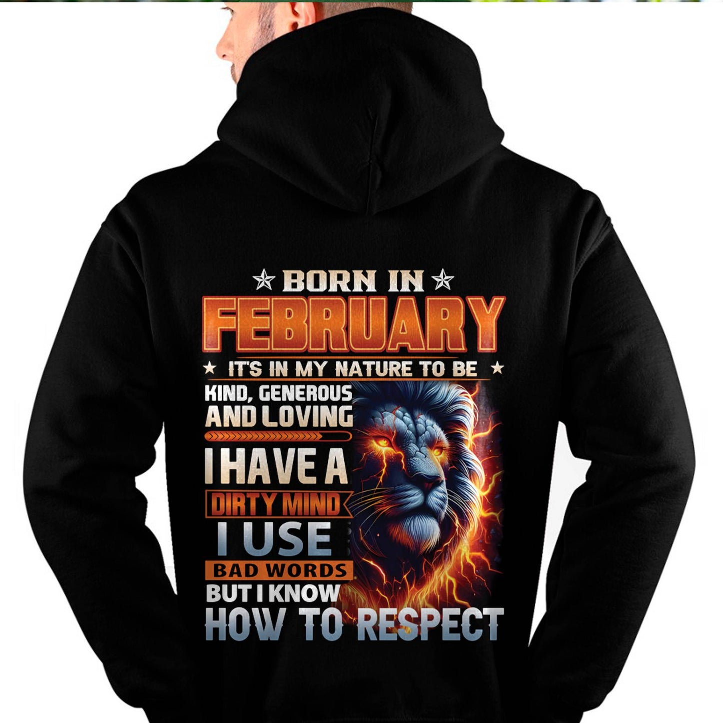 FEBRUARY - DIRTY MIND BUT KNOWS RESPECT - BIRTHDAY T-SHIRT FOR MEN - DTSM02 (SKU08-84-02)