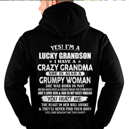 MAY - LUCKY GRANDSON OF CRAZY GRANDMA - PERFECT GIFT FROM GRANDMA - DTSM05 (SKU2607-03-05)