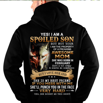 February - Lucky Son of Awesome Mom - Perfect Gift for Your Son From Mom - DTSM02 (SKU10-128-02)