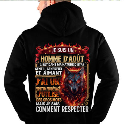 AOÛT - ESPRIT MALICIEUX MAIS SAIT RESPECTER - T-SHIRT ANNIVERSAIRE HOMME - IMPRESSION DTG PREMIUM - DTSM08 (SKU2604-87-08)