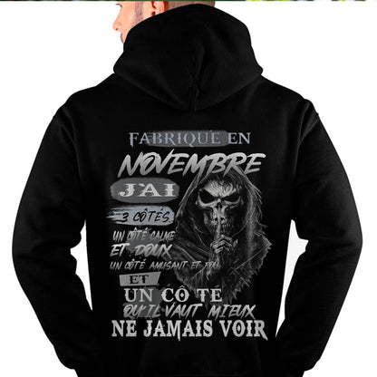 Fabriqué en Novembre – J’ai 3 Côtés | T-Shirt Homme Caractère Fort - DTSM11 (SKU26T-01174-11)