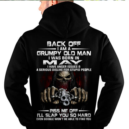 May - Grumpy Old Man T-Shirt – Funny Skull Gun Graphic Tee for Men - DTSM05 (SKU09-109-05)
