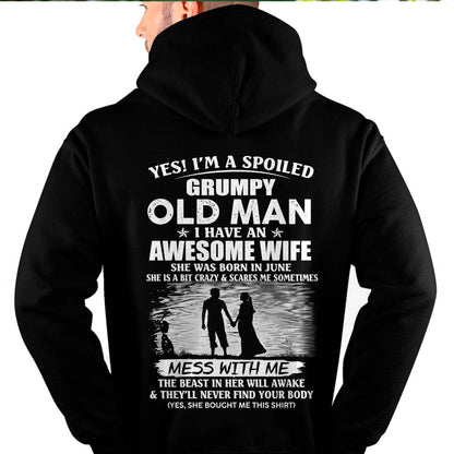 JUNE - GRUMPY OLD MAN T-SHIRT – AWESOME WIFE GIFT FOR HUSBAND - DTSM06 (SKU10-79-06)