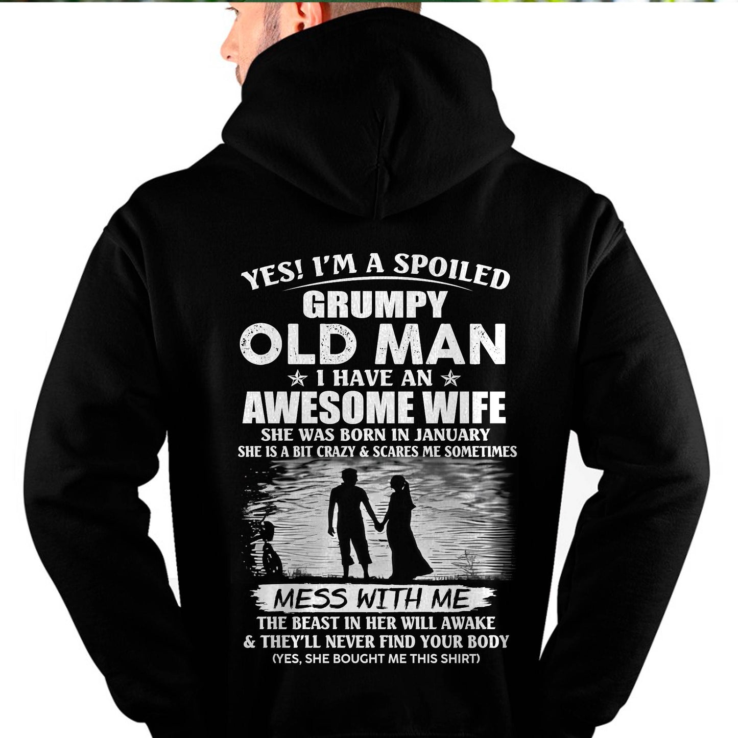 JANUARY - GRUMPY OLD MAN T-SHIRT – AWESOME WIFE GIFT FOR HUSBAND - DTSM01 (SKU10-79-01)