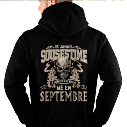 Ne Jamais Sous-estimer le Pouvoir d’un Homme Né en Septembre – T-Shirt Homme Crâne Rebelle - DTSM09 (SKU26T-01159-09)