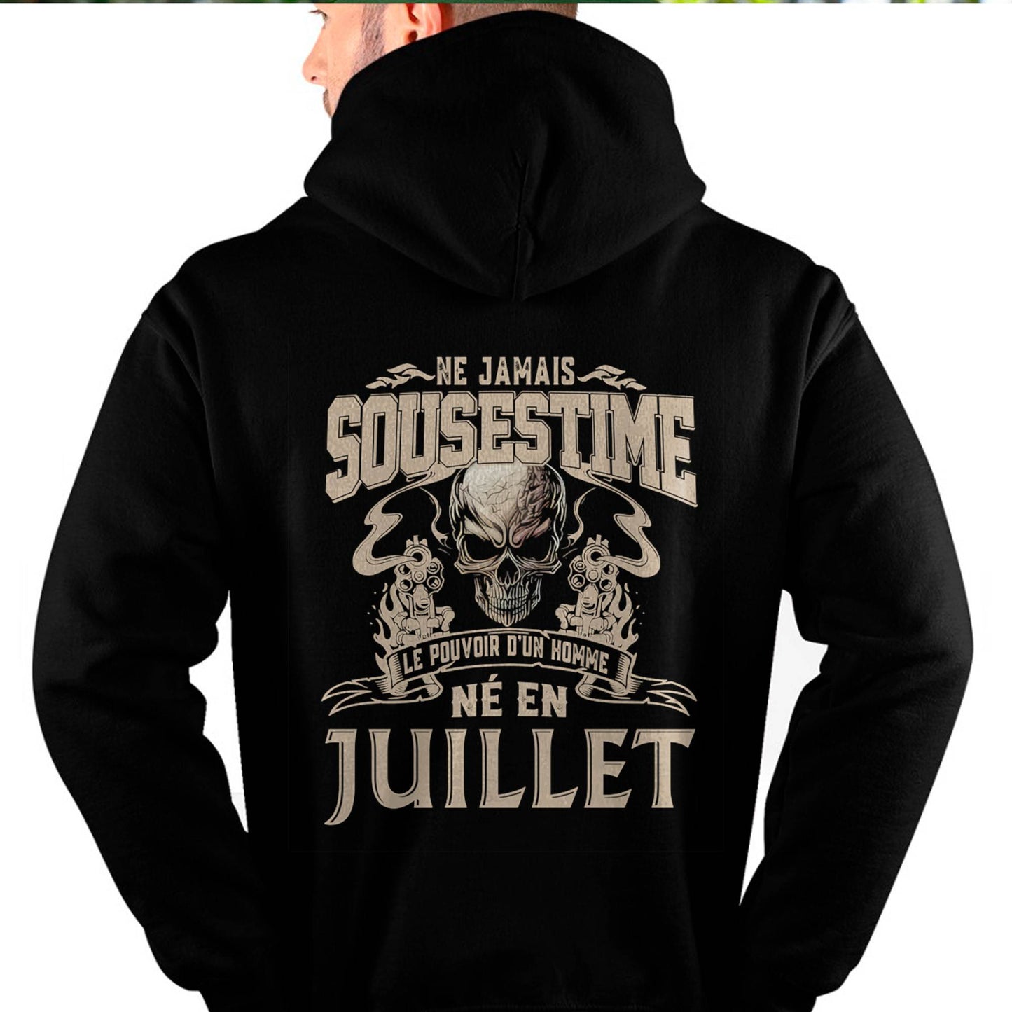 Ne Jamais Sous-estimer le Pouvoir d’un Homme Né en Juillet – T-Shirt Homme Crâne Rebelle - DTSM07 (SKU26T-01159-07)