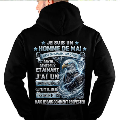 MAI - ESPRIT MALICIEUX MAIS SAIT RESPECTER - T-SHIRT ANNIVERSAIRE HOMME - IMPRESSION DTG PREMIUM - DTSM05 (SKU2604-86-05)