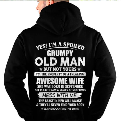 September - Grumpy Old Man with Awesome Wife - Perfect Gift From Wife - DTSM09 (SKU06-68-09)