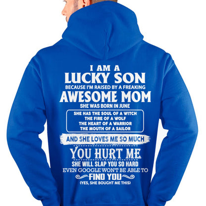 Lucky Son Of Awesome Mom Shirt - Perfect Gift For Your Son From Mom DTSM06 (SKU07-69-06)