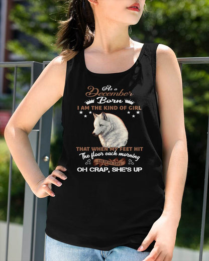 AS A DECEMBER GIRL I'M FEARLESS WOLF SHIRT – GIFT FOR WOMEN - DTSM12 (SKU2604-238-12)