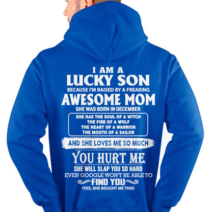 Lucky Son Of Awesome Mom Shirt - Perfect Gift For Your Son From Mom DTSM12 (SKU07-69-12)