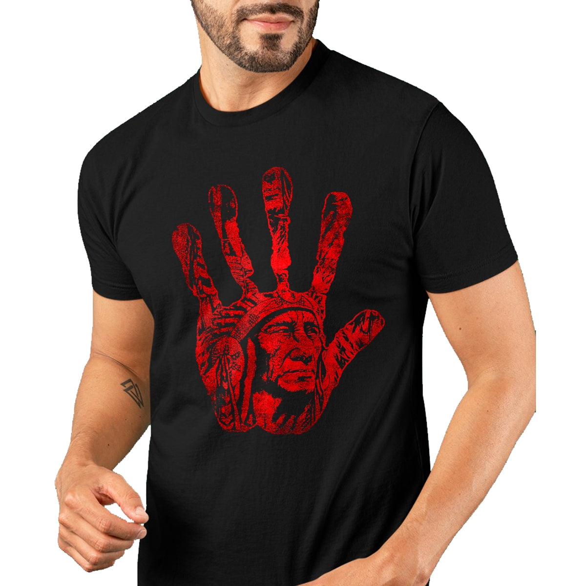 Native American T-Shirts, Vintage Native American Unisex T-Shirt/Hoodie/Sweatshirt HLT00 - Native American Indigenous Red Hand Indian Blood Themed T-Shirt (8)
