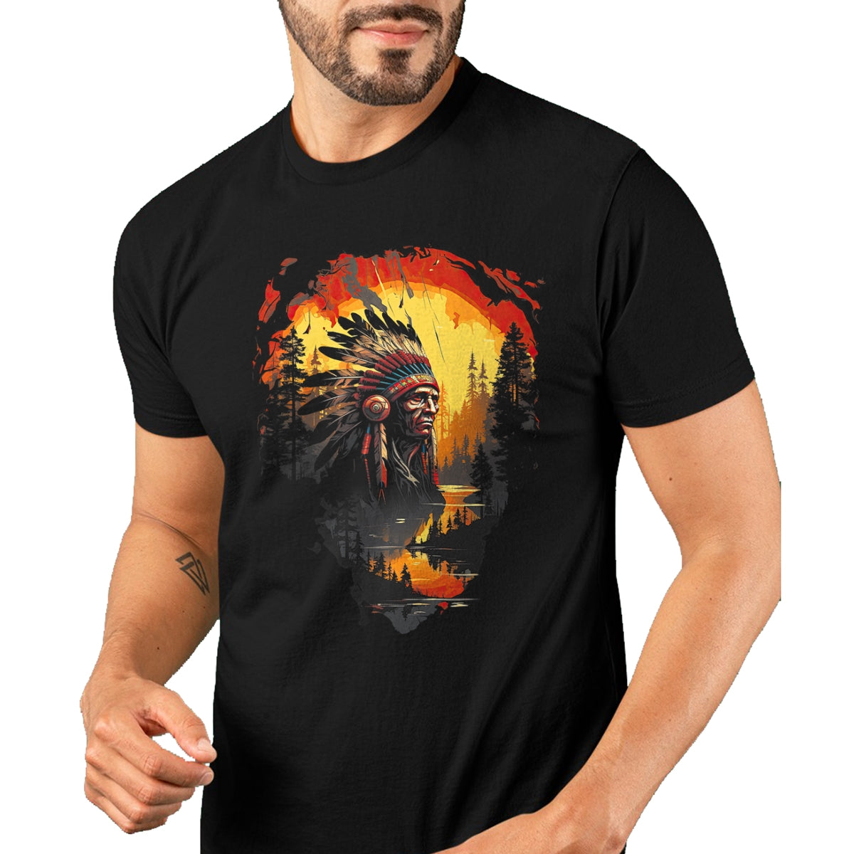 Native American T-Shirts, Vintage Native American Unisex T-Shirt/Hoodie/Sweatshirt HLT00 - Native American Heritage Chief T-Shirt (3)