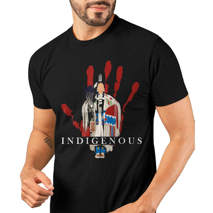 Native American T-Shirts, Vintage Native American Unisex T-Shirt/Hoodie/Sweatshirt HLT00 - Native American Indigenous Red Hand Indian Blood Themed T-Shirt (3)