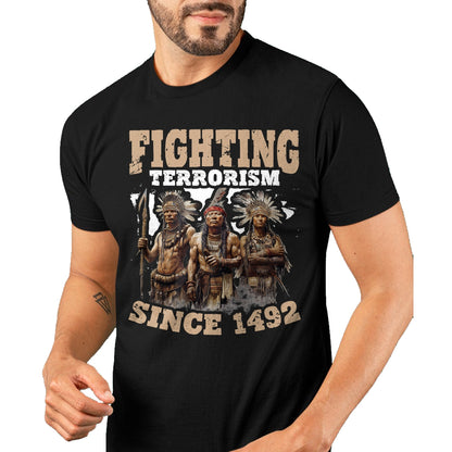 Native American T-Shirts, Vintage Native American Unisex T-Shirt/Hoodie/Sweatshirt HLT00 - Fighting Since 1492 Indian Tribes Native American Indigenous T-Shirt