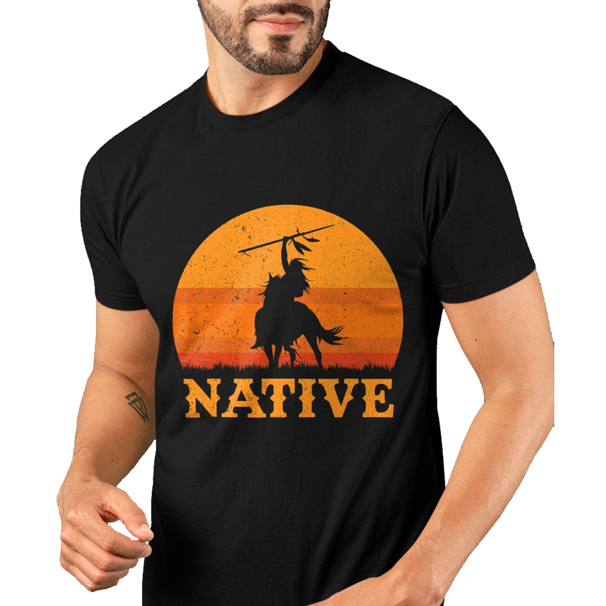 Native American T-Shirts, Vintage Native American Unisex T-Shirt/Hoodie/Sweatshirt HLT00 - Northwest Native American Knight Pride Mountain Warrior T-Shirt (1)