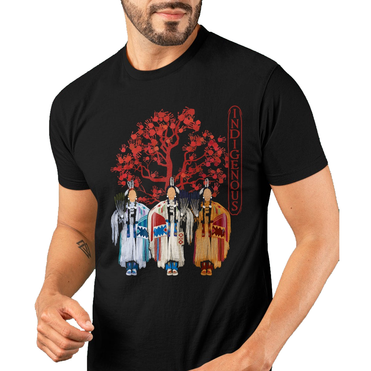 Native American T-Shirts, Vintage Native American Unisex T-Shirt/Hoodie/Sweatshirt HLT00 - Native American Indigenous Red Hand Indian Blood Themed T-Shirt (7)