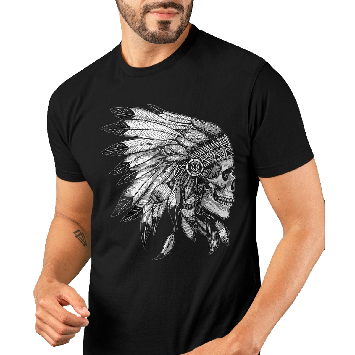 Native American T-Shirts, Vintage Native American Unisex T-Shirt/Hoodie/Sweatshirt HLT00 - American Flag - American Motorcycle Skull Native Indian Eagle Chief Vintage T-Shirt (1)