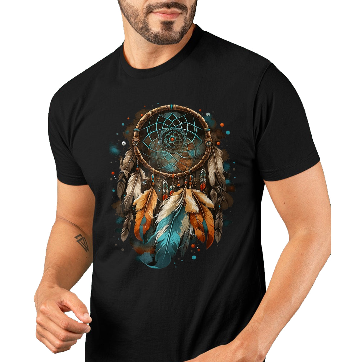 Native American T-Shirts, Vintage Native American Unisex T-Shirt/Hoodie/Sweatshirt HLT00 - Native American Dreamcatcher Indian Design T-Shirt (3)