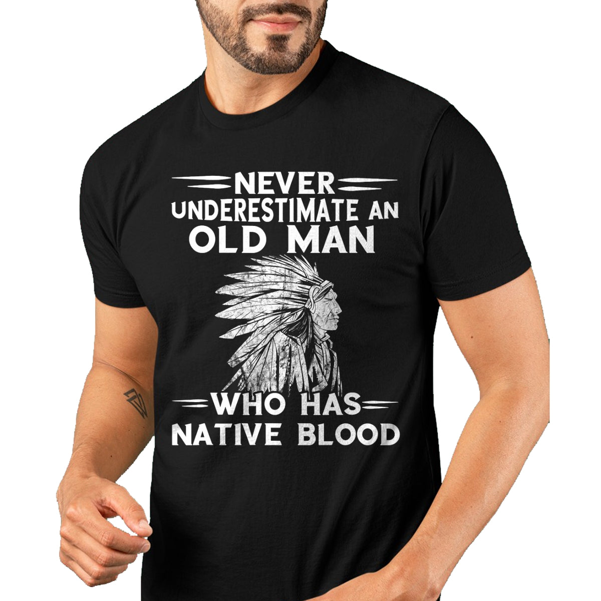 Native American T-Shirts, Vintage Native American Unisex T-Shirt/Hoodie/Sweatshirt HLT00 - Mens Native American Never Underestimate An Old Man Indian Chief T-Shirt