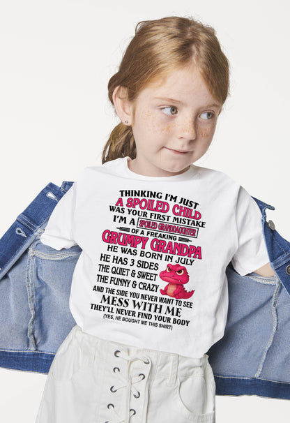 JULY - I'M A SPOILED GRANDDAUGHTER OF A GRUMPY GRANDPA - From Grandpa - DTSM07 (SKU09-45-07)