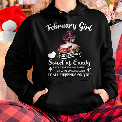 February Girl T-Shirt – Sweet As Candy, Cold As Ice - Birthday Gift for Women - DTSM02 (SKU26T-01-38-02)