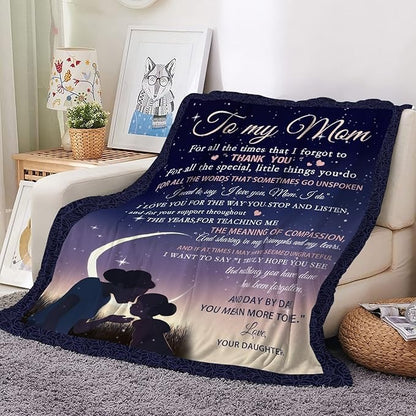 TO MY MOM - GIFT FROM DAUGHTER - Sherpa Fleece Quilt Blanket
