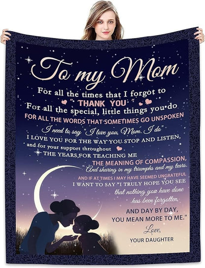 TO MY MOM - GIFT FROM DAUGHTER - Sherpa Fleece Quilt Blanket