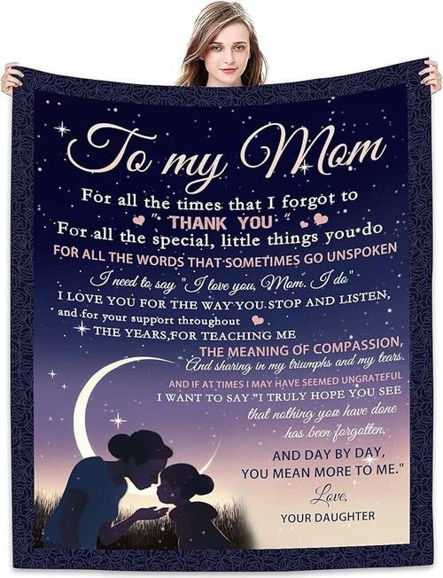 TO MY MOM - GIFT FROM DAUGHTER - Sherpa Fleece Quilt Blanket