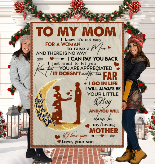 TO MY MOM - GIFT FROM SON - Sherpa Fleece Quilt Blanket