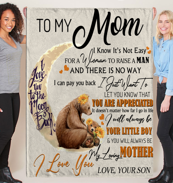 TO MY MOM - GIFT FROM SON - Sherpa Fleece Quilt Blanket