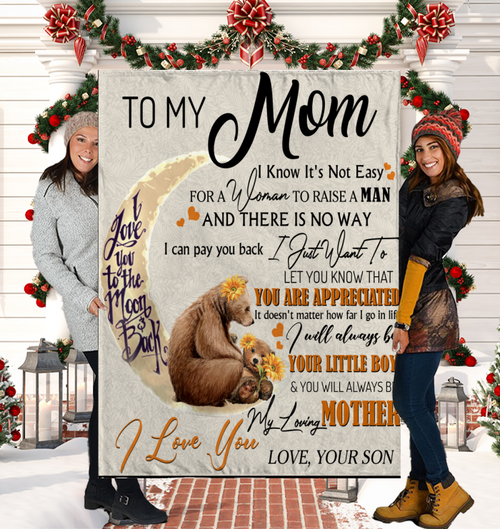 TO MY MOM - GIFT FROM SON - Sherpa Fleece Quilt Blanket
