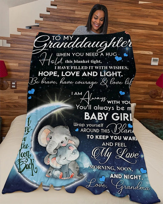 TO MY GRANDDAUGHTER - GIFT FOR GRANDDAUGHTER - Sherpa Fleece Quilt Blanket (SKUB06-85)
