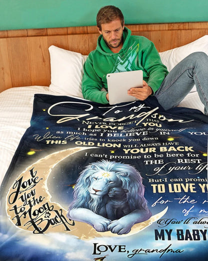 BLANKET FOR GRANDSON – COMFORT & WARMTH GIFT FROM GRANDMA  Sherpa Fleece Quilt Blanket NTTD00 (SKU-CHAU-B19)