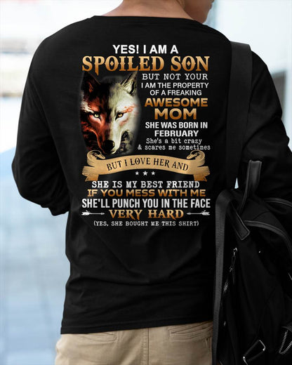 February - Lucky Son of Awesome Mom - Perfect Gift for Your Son From Mom - DTSM02 (SKU10-128-02)