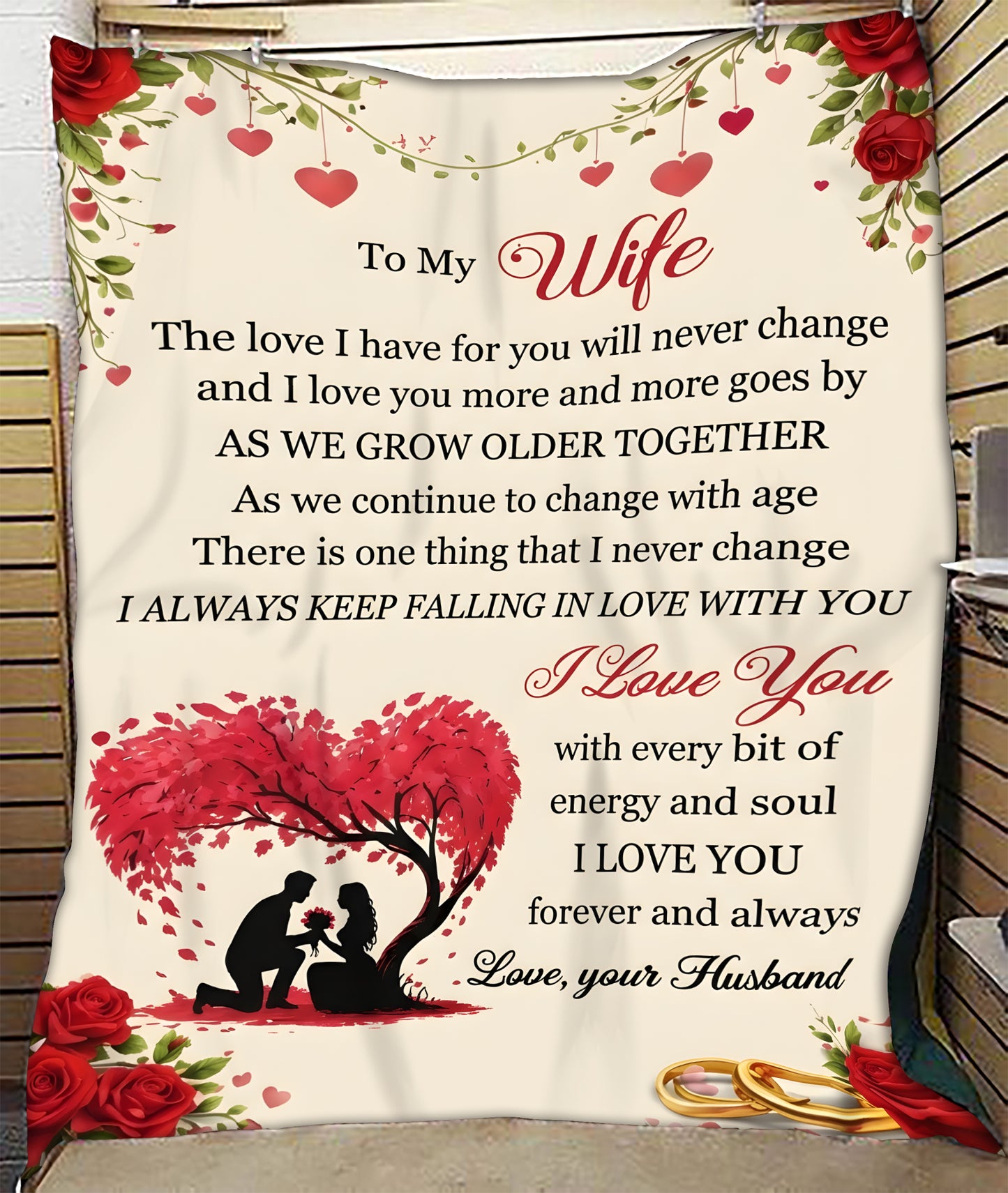 TO MY WIFE - GIFT FROM HUSBAND - Sherpa Fleece Quilt Blanket (SKU26B-01190)