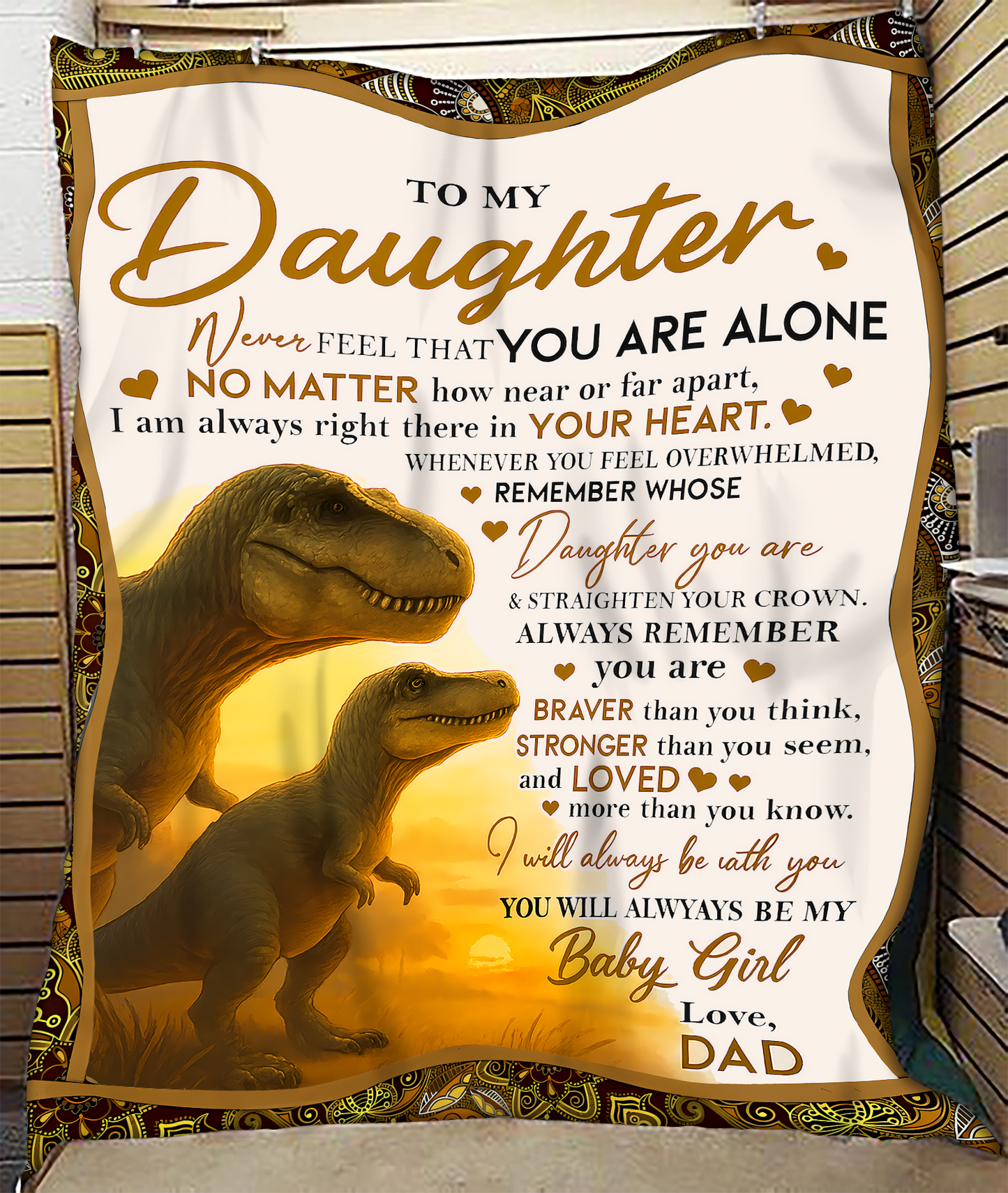 BLANKET FOR DAUGHTER – COMFORT & WARMTH GIFT FROM DAD Sherpa Fleece Quilt Blanket NTTD00 (SKUB-BLK-DADKL)