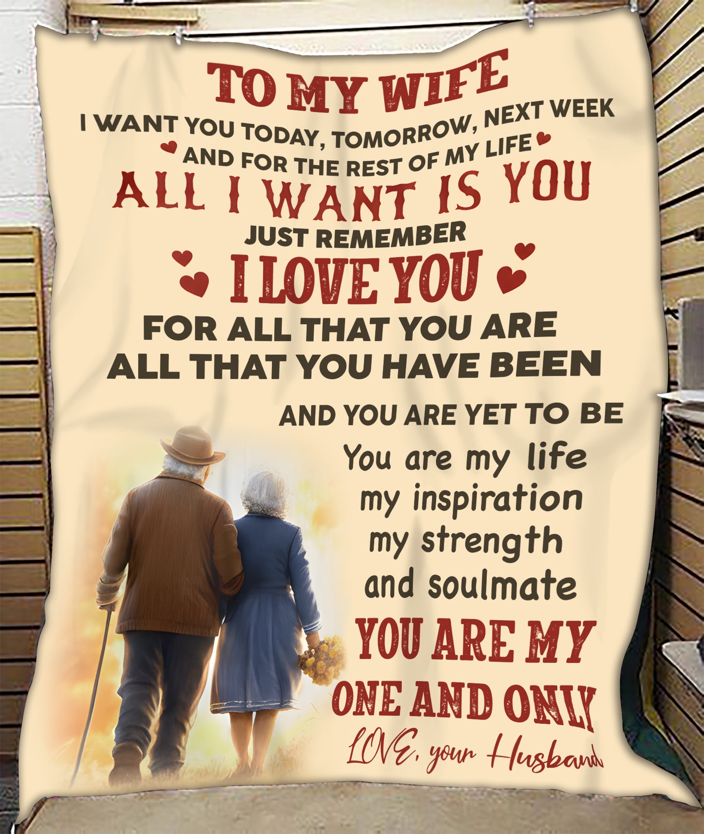 TO MY WIFE - GIFT FROM HUSBAND - Sherpa Fleece Quilt Blanket (SKU26B-0191)