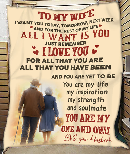 TO MY WIFE - GIFT FROM HUSBAND - Sherpa Fleece Quilt Blanket (SKU26B-0191)