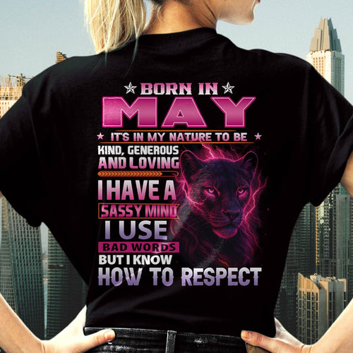 May - Fierce Panther Graphic Tee - Birthday Gift For Women - DTSM05 (SKU09-24-05)