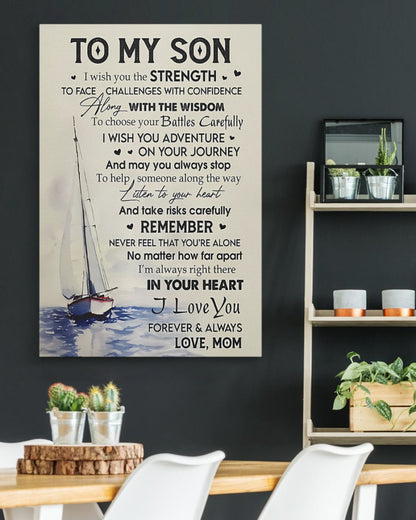 To My Son From Mom Canvas
