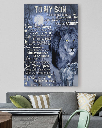 To My Son From Dad Canvas